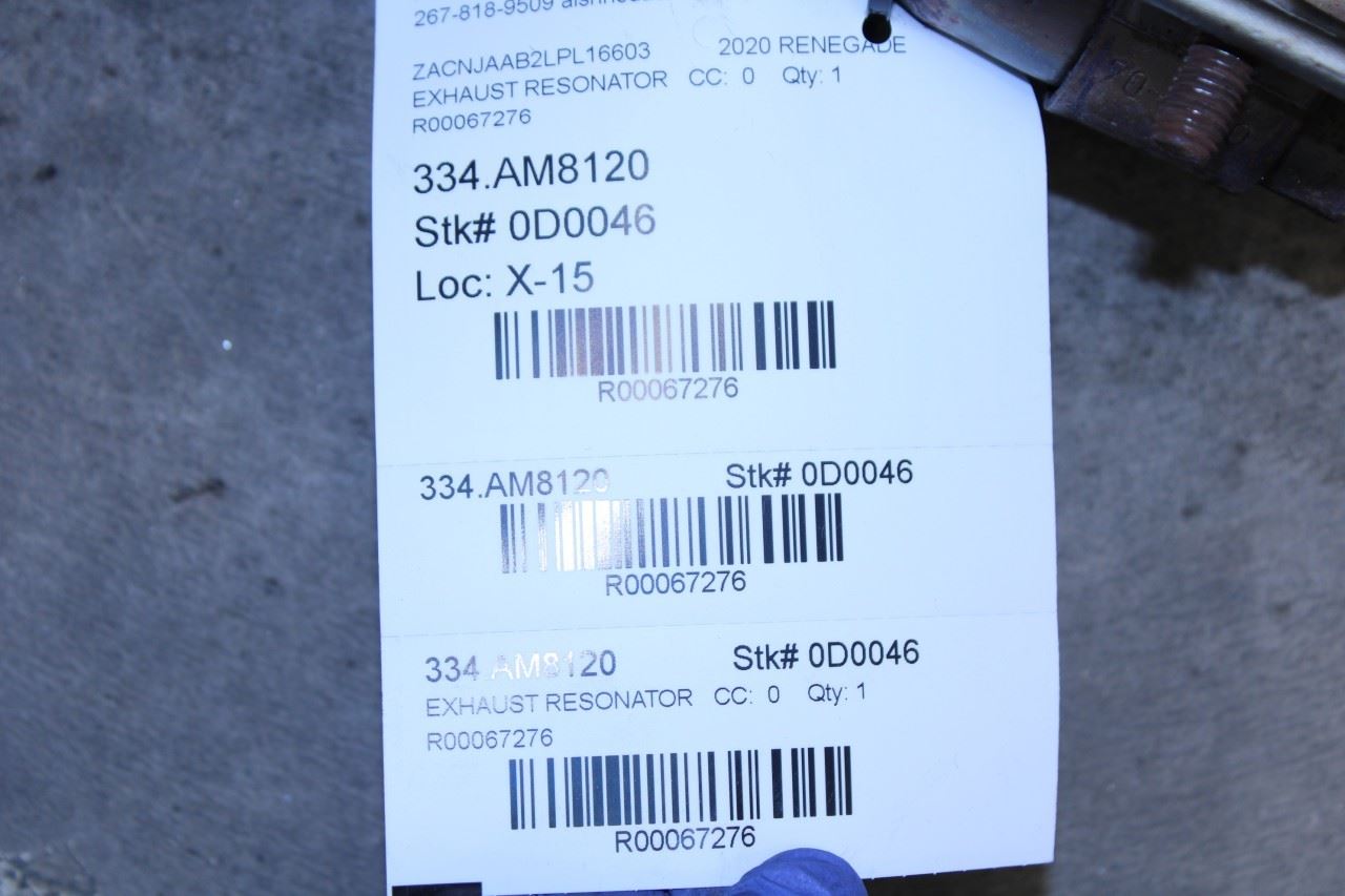 2015-2023 Jeep Renegade 2.4L FWD Exhaust System Muffler Resonator 68303206AA OEM - Alshned Auto Parts