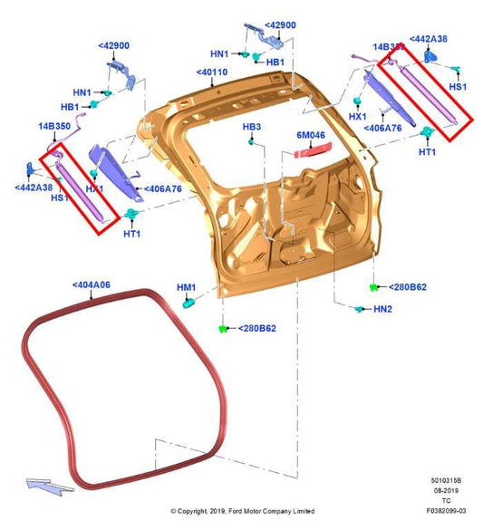 20-25 Ford Escape SEL Rear RH and LH Liftgate Power Lift Cylinder Strut Set of 2 - Alshned Auto Parts