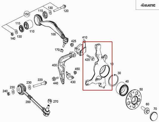 12-16 Mercedes-Benz E350 Sport 4MATIC Front Right Spindle Knuckle Hub 2123321000 - Alshned Auto Parts