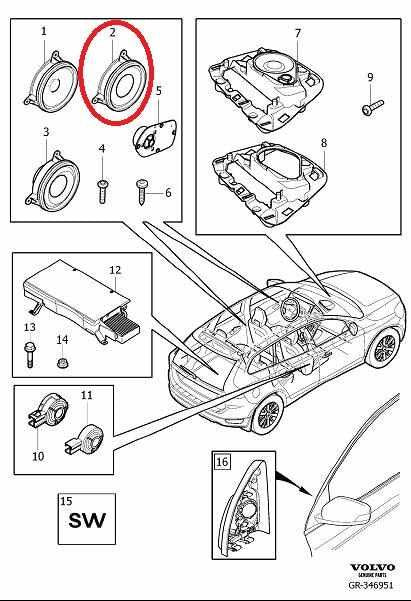 15-2018 Volvo S60 T5 Premier Front RH Passenger Side Door Audio Speaker 30657445 - Alshned Auto Parts