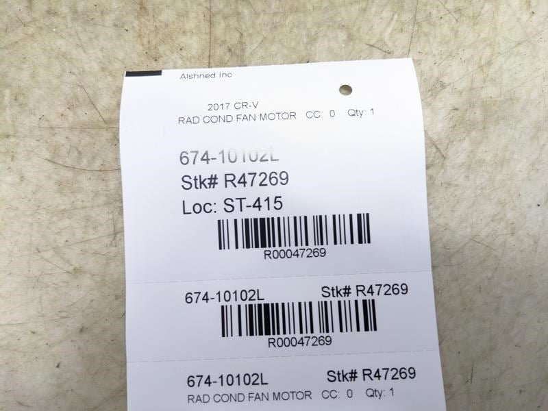 2017-2019 Honda CR-V Left Radiator Cooling Fan Motor Assembly 38611-5PH-A01 OEM - Alshned Auto Parts