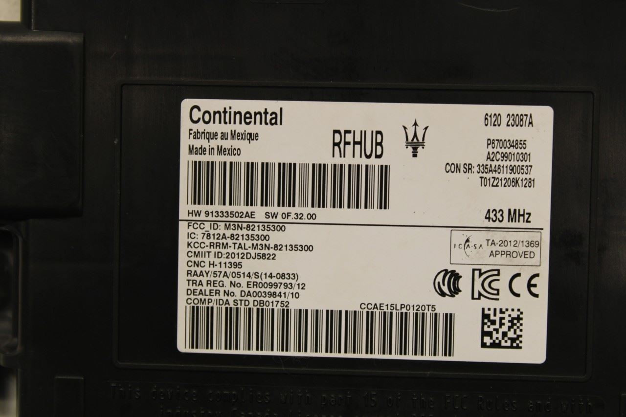 2017-20 Maserati Ghibli 3.0L Rear Roof Keyless Passive Entry Control Module ECU - Alshned Auto Parts