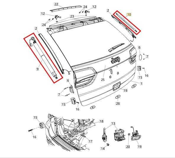 14-21 Jeep Grand Cherokee RR Liftgate Cylinder Strut Pair 68165052AB OEM *ReaD* - Alshned Auto Parts