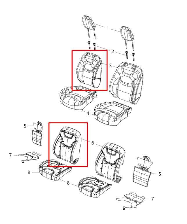 2019-21 Jeep Cherokee Latitude 3.2L Front Right Side Seat Backrest Upper Cushion - Alshned Auto Parts