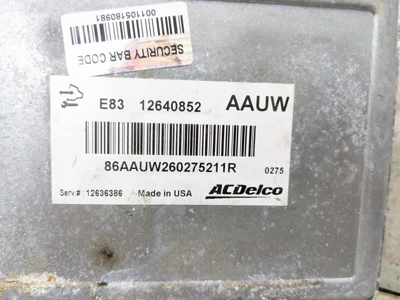 2011-2012 Chevrolet Cruze Engine Computer Control Module ECU ECM 12640852 OEM - Alshned Auto Parts