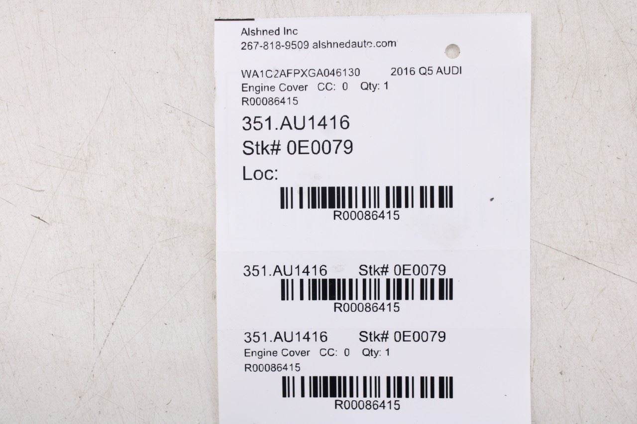 2011-2017 Audi Q5 Premium 2.0L Engine Appearance Motor Cover 06J-103-925-AG OEM - Alshned Auto Parts