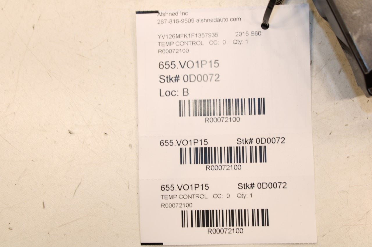 2014-18 Volvo S60 T5 Premier Radio Faceplate Heater Temperature Climate Control - Alshned Auto Parts