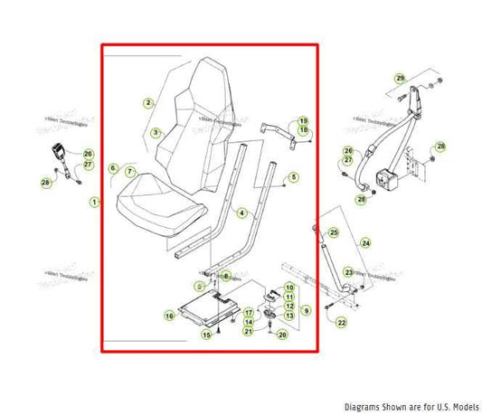 2014-20 Arctic Cat Wildcat Trail 700 4WD Front Right or Left Side Seat Complete - Alshned Auto Parts