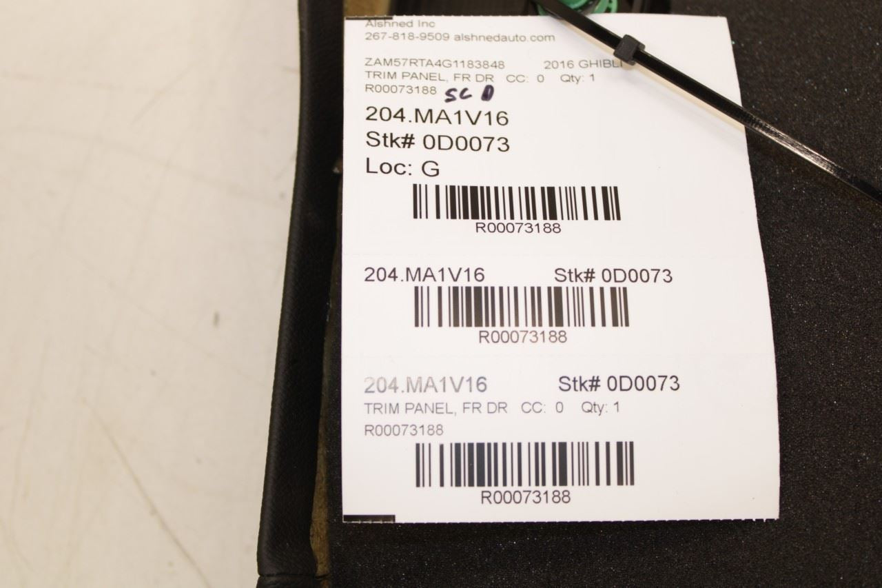 2014-2020 Maserati Ghibli S Q4 Front Right Passenger Door Trim Panel 670049332 - Alshned Auto Parts