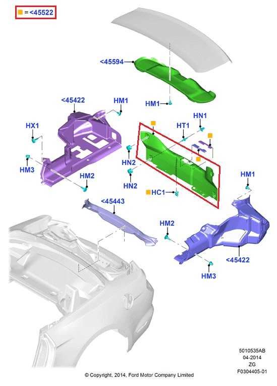 2015-23 Ford Mustang Conv V6 Rear Trunk Loading Sill Scuff Plate FR3Z-6345522-AA1