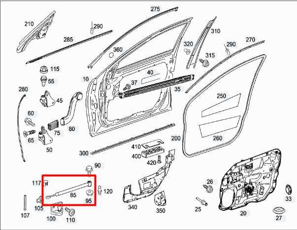 07-11 Mercedes-Benz S550 Front LH or RH Door Check Strap Shock Strut 2217200716 - Alshned Auto Parts