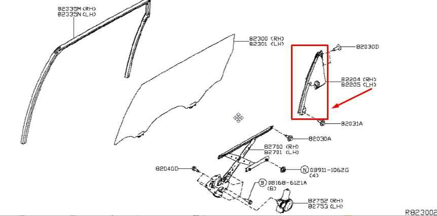2014-2020 Infiniti QX60 Rear Left Side Door Corner Trim Sash Channel 82235-3JA0B - Alshned Auto Parts