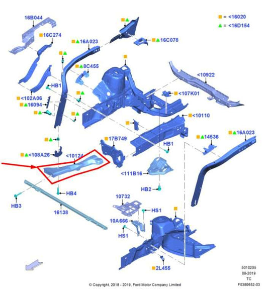 2020-2025 Ford Escape SEL Front Right Radiator Core Support Reinforcement Bar - Alshned Auto Parts