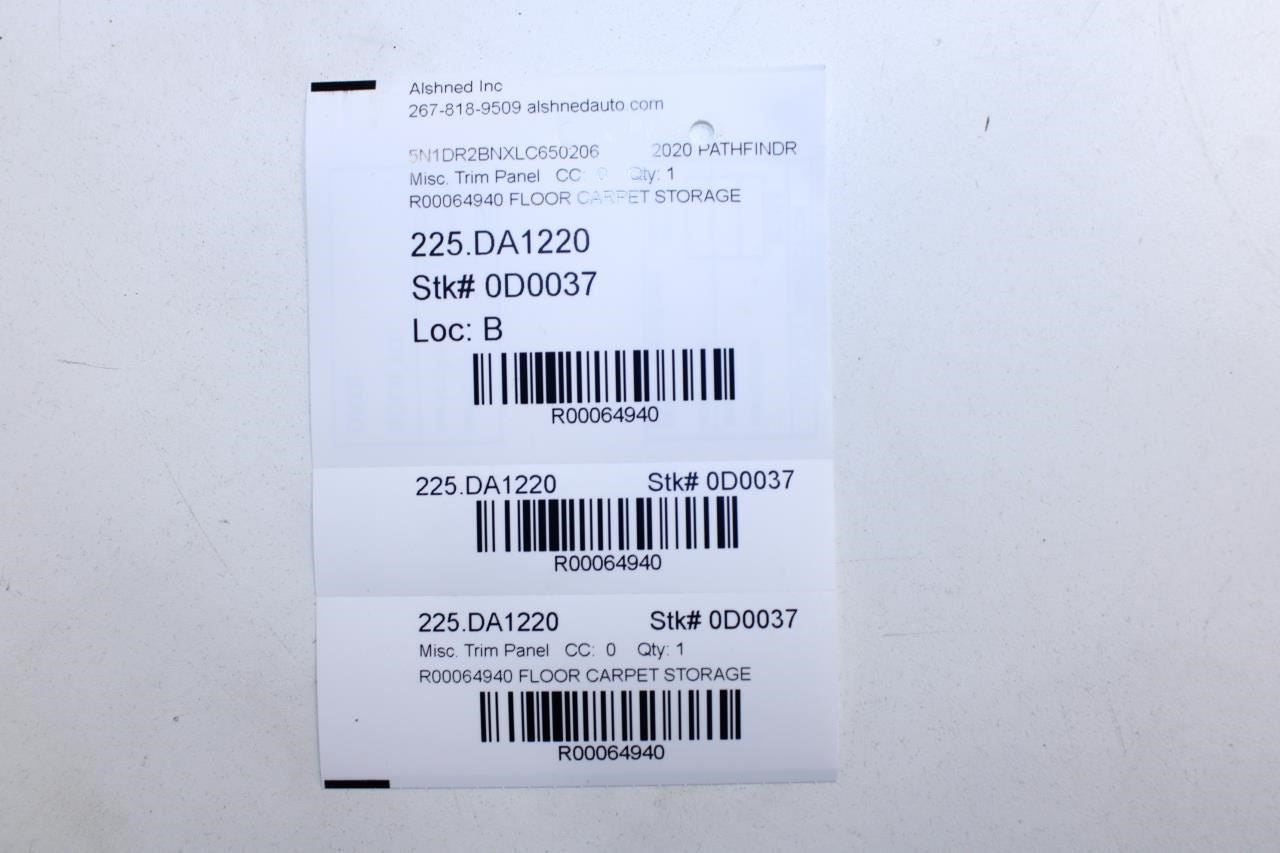 13-20 Nissan Pathfinder SV Rear Right and Left Trunk Luggage Floor Finisher Trim - Alshned Auto Parts