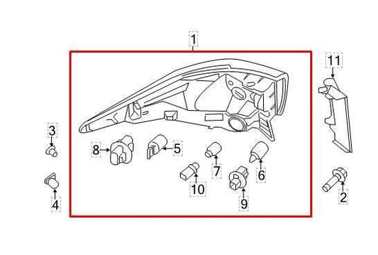 2016-2020 Nissan Pathfinder SV Rear Right Side Tail Light Lamp 26550-9PF0A OEM - Alshned Auto Parts