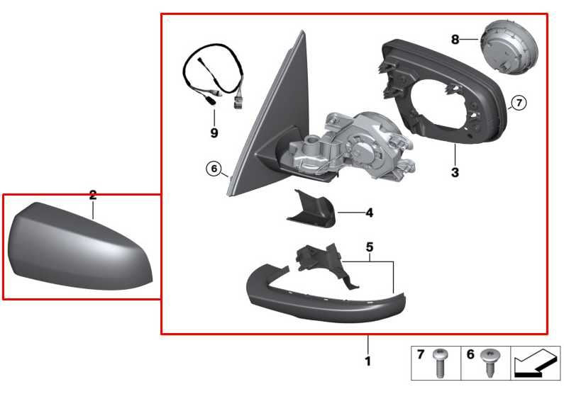 2007-13 BMW X5 xDrive35i 3.0L Driver Left Side Rear View Mirror 51-16-7-282-7311