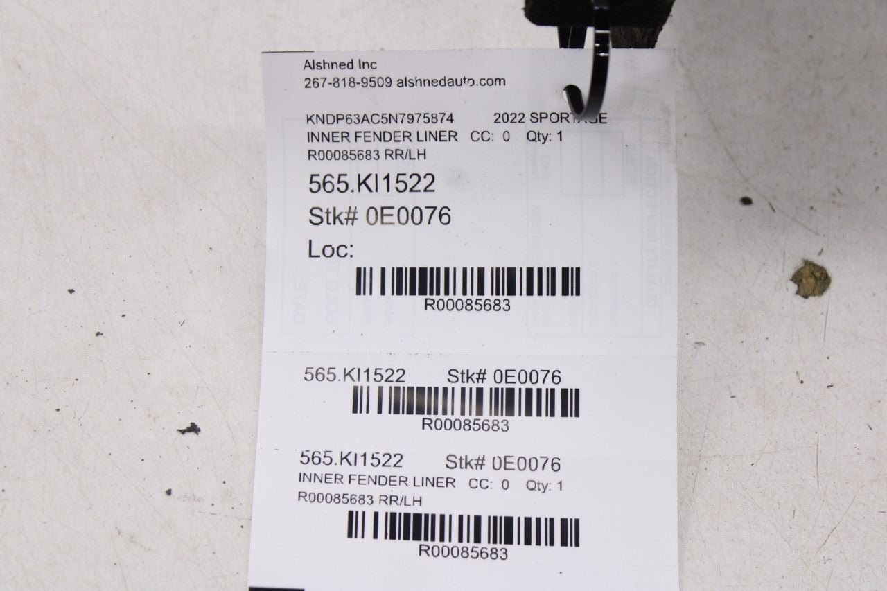 2020-2022 KIA Sportage Nightfall Rear Left Side Wheelhouse Liner Splash Shield12