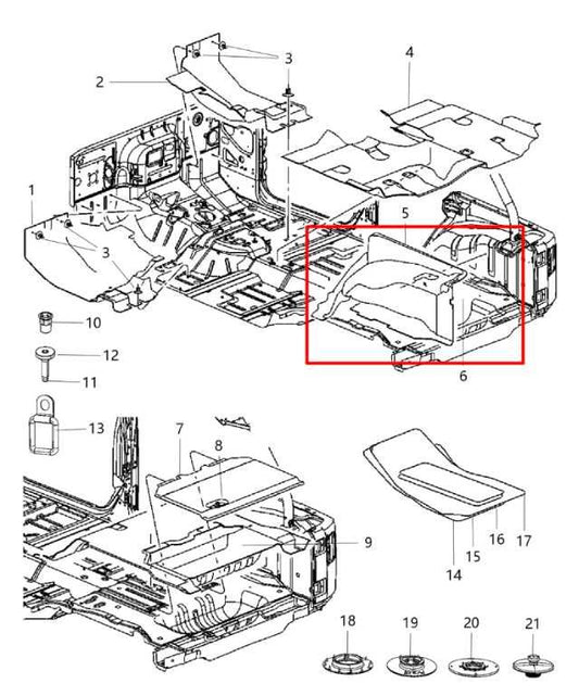 2011-18 Jeep Wrangler Sport 2dr Trunk Wheelhouse RH and LH and Floor Carpet Set - Alshned Auto Parts