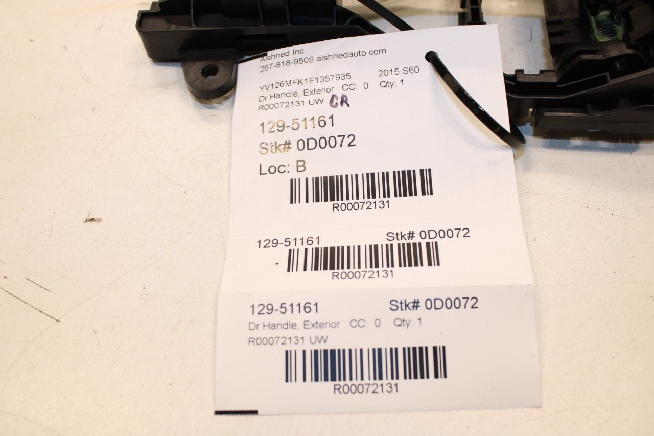 15-16 Volvo S60 T5 Premier RR LH Driver Side Exterior Door Handle 39832341 *ReaD - Alshned Auto Parts