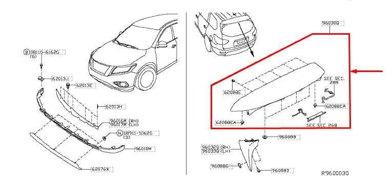 2013-20 Nissan Pathfinder SV Liftgate Air Spoiler w/ 3rd Brake Light 96030-3KA0E - Alshned Auto Parts