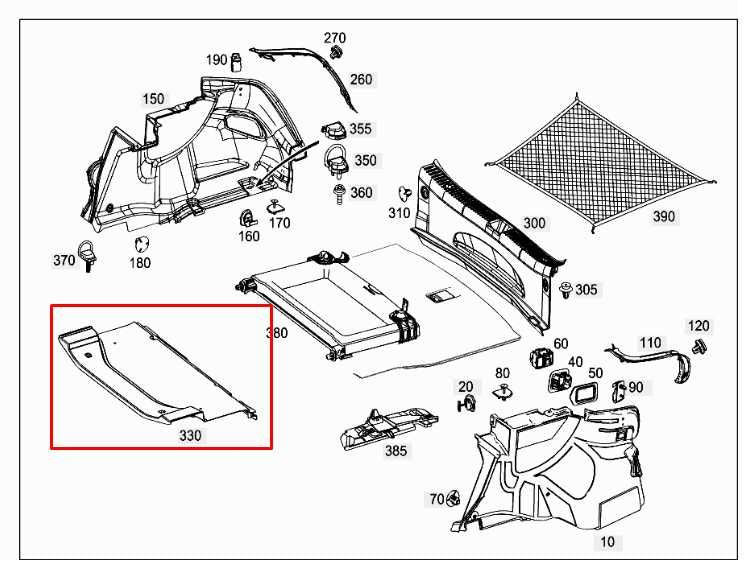 15-21 Mercedes-Benz C300 4Matic Rear Trunk Boot End Floor Partition Liner Cover - Alshned Auto Parts