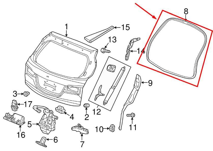 2014-20 Acura MDX Advance Liftgate Tailgate Back Door Weatherstrip 74440-TZ5-A01 - Alshned Auto Parts