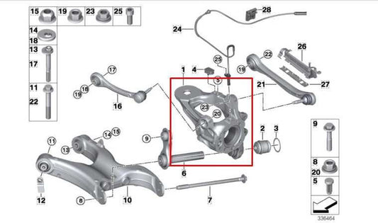 2007-2018 BMW X5 xDrive35i Rear Left Driver Side Spindle Knuckle Hub 33326879101 - Alshned Auto Parts