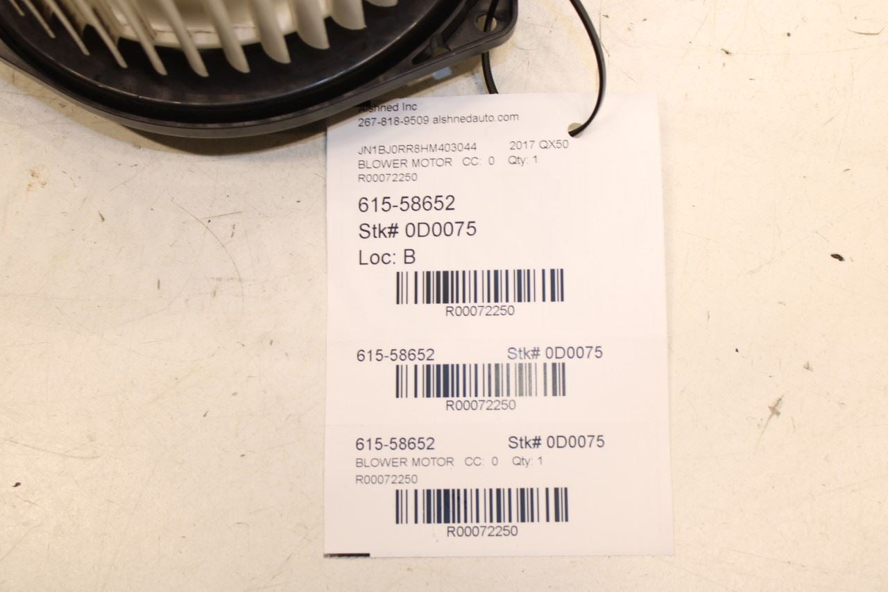 2014-2017 Infiniti QX50 3.7L HVAC AC Blower Fan Motor 27225JK61A OEM - Alshned Auto Parts