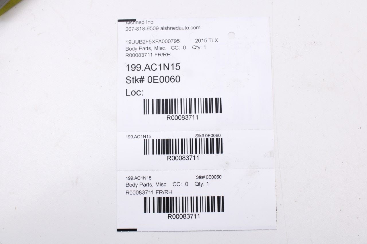 2015-20 Acura TLX Tech Front Right Side Door Belt Outer Molding 72410TZ3A01 OEM13