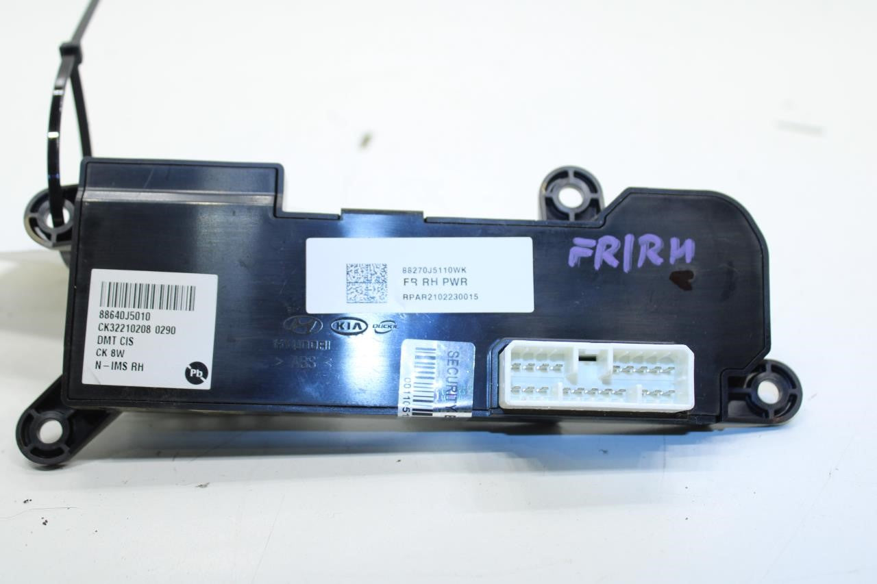 2018-2023 Kia Stinger GT1 Front Right Power Seat Adjustment Switch 88640J5011 - Alshned Auto Parts