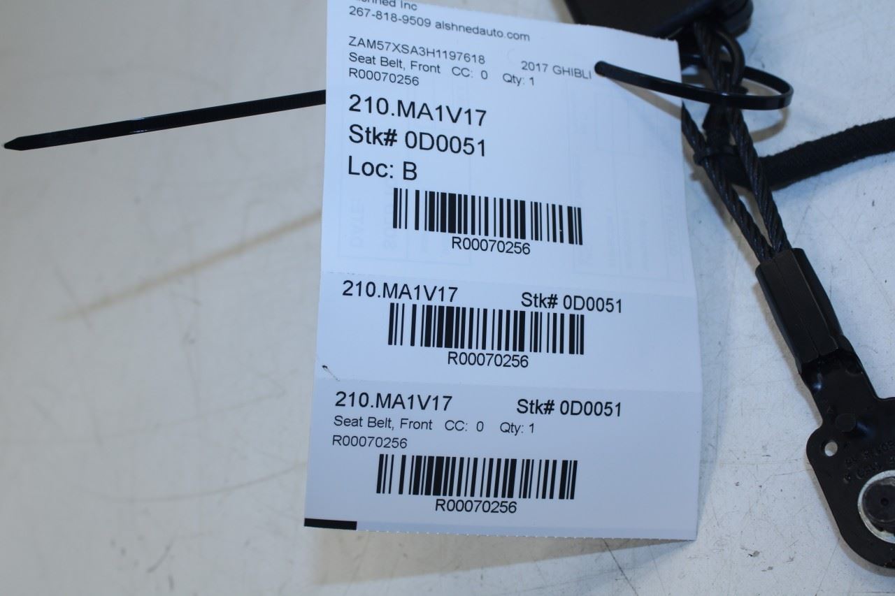 2017-2021 Maserati Ghibli 3.0L RWD Front Passenger Right Side Seat Belt Buckle - Alshned Auto Parts