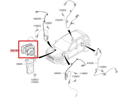 18-21 Hyundai Kona SEL 2.0L ABS Anti Lock Brake Pump Control Module 58900-J9000 - Alshned Auto Parts