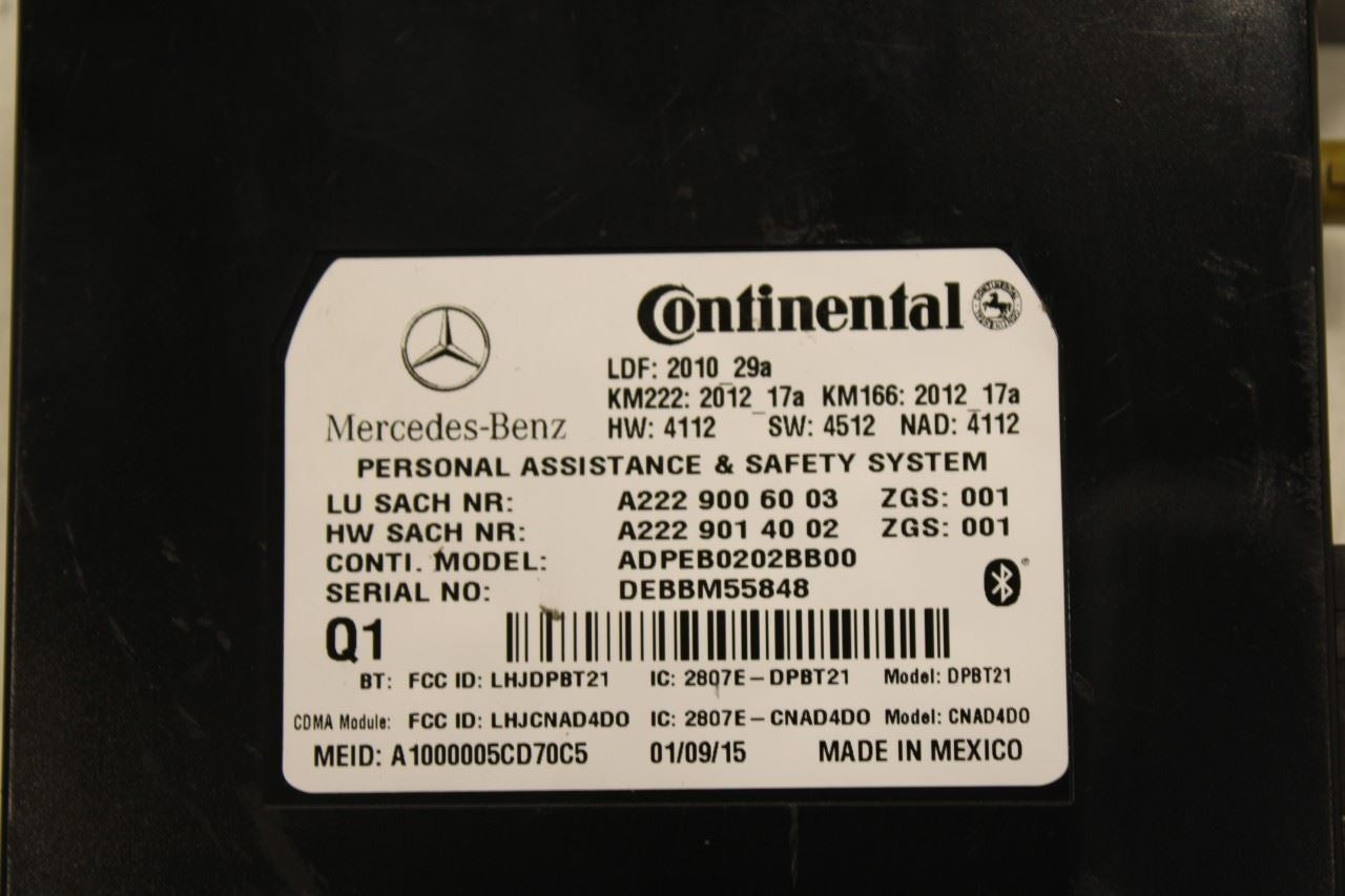 2013-2015 Mercedes-Benz ML350 Voice Communication Control Module 222-900-60-03 - Alshned Auto Parts