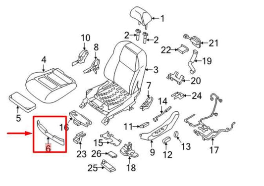 2016-2021 Nissan Maxima FR Left Side Seat Lower Trim Cover Panel 185C0-E7305 OEM - Alshned Auto Parts