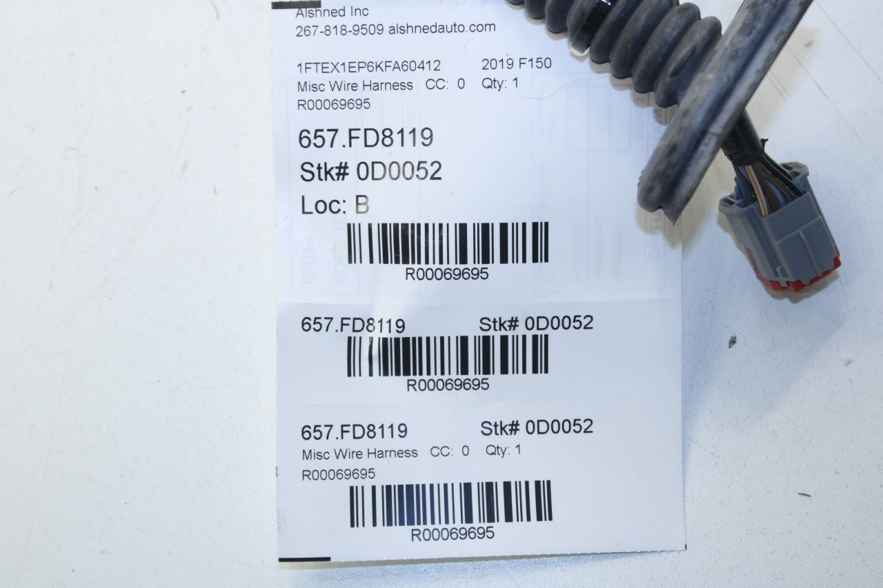 2018-2020 Ford F150 XL Super Cab Rear Right Door Wire Harness JL3T-14632-BG OEM - Alshned Auto Parts