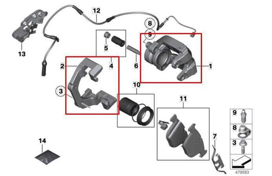 2010-2015 BMW 750I xDrive Rear Left Driver Side Brake Disc Caliper 34216786831 - Alshned Auto Parts