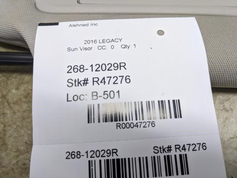 2015-2023 Subaru Legacy Right Passenger Sun Visor w Mirror 92011AL14BME OEM