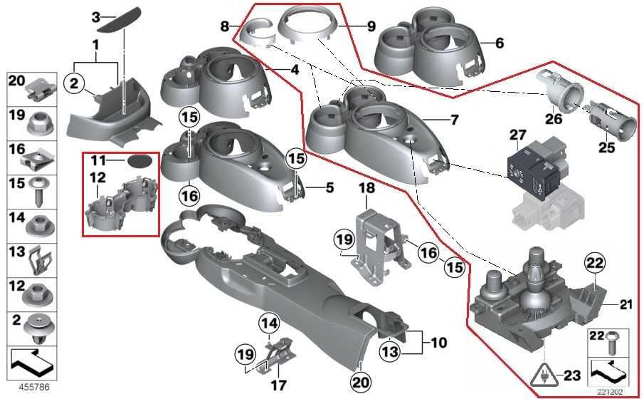 10-16 Mini Countryman Cooper S Front Center Console Panel Shifter Plate 98111861