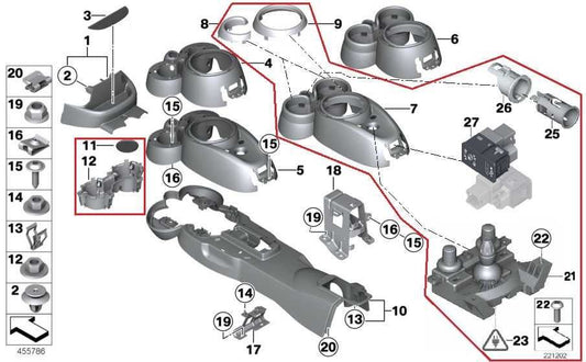 10-16 Mini Countryman Cooper S Front Center Console Panel Shifter Plate 9811186 - Alshned Auto Parts