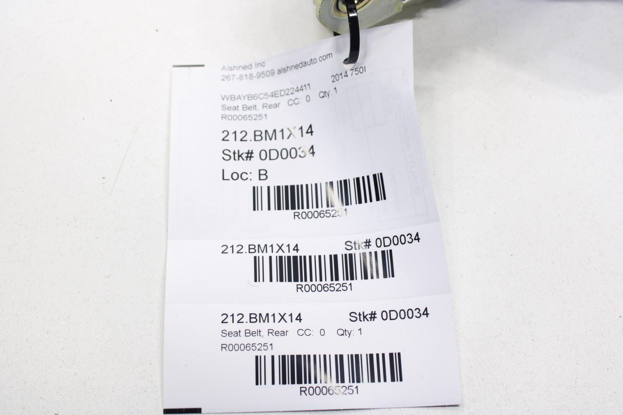 2010-15 BMW 750i xDrive 4.4L Rear Center 2nd Row Seat Belt Retractor 72117269504 - Alshned Auto Parts