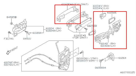 15-21 Subaru WRX Premium Front and Rear Door Right Side Exterior Handle Set of 2 - Alshned Auto Parts