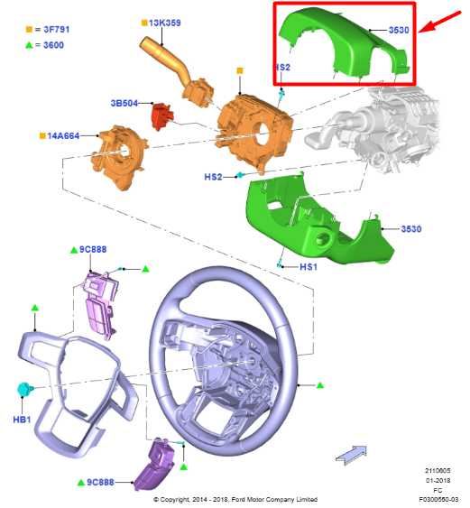 2015-2020 Ford F150 Steering Column Upper Shroud Cover FL3B-3530-A OEM - Alshned Auto Parts