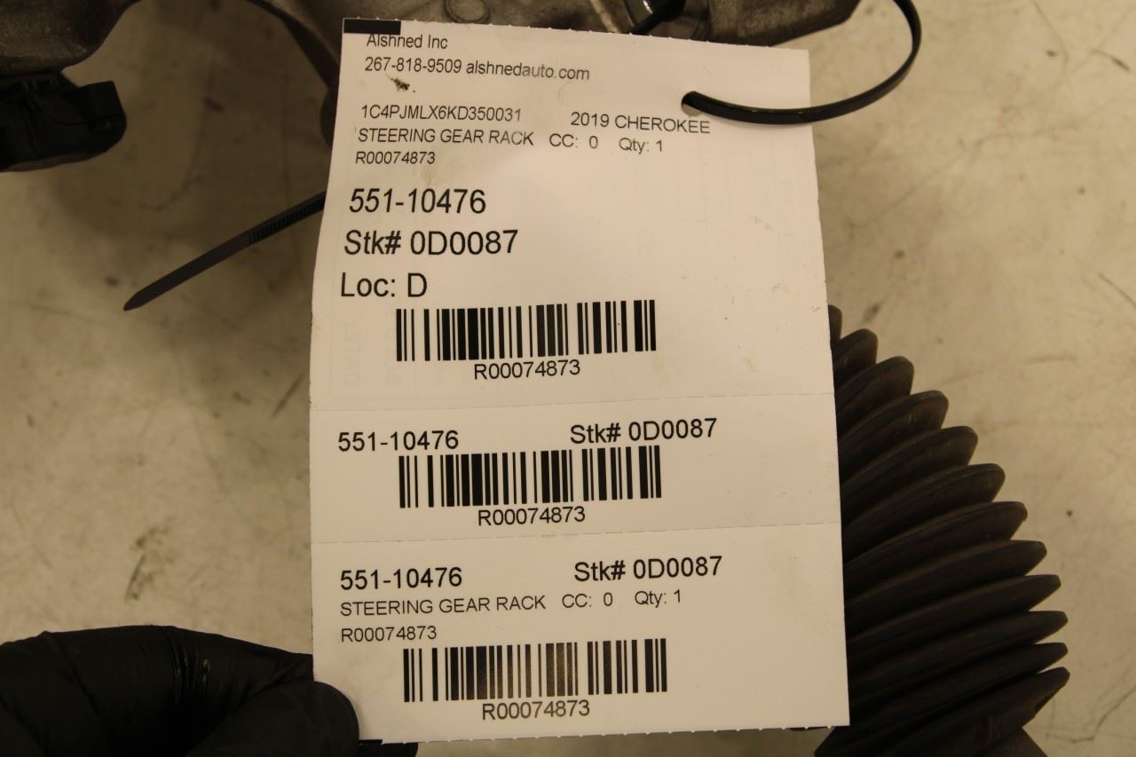 2019-23 Jeep Cherokee Latitude 4x4 Steering Gear Rack and Pinion 71K 68284077AD - Alshned Auto Parts