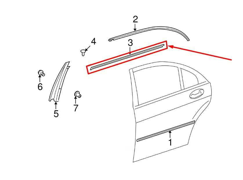 2007-13 Mercedes-Benz S550 Rear Left Door Belt Outer Weatherstrip 221-690-37-80 - Alshned Auto Parts