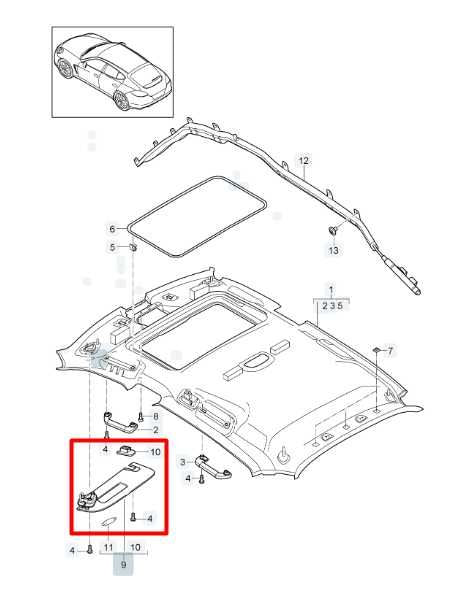 2015-16 Porsche Panamera 4 3.6L Front Right Side Sun Visor w/ Illuminated Mirror - Alshned Auto Parts