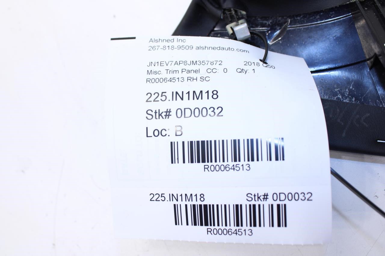 2017-23 Infiniti Q50 Luxe RWD Right Center Console Trim Cover Panel 68211-5CB0A - Alshned Auto Parts