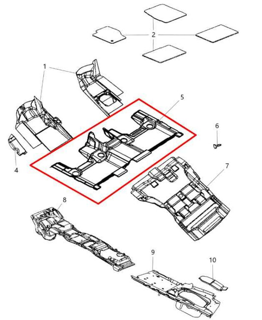 2011-21 Jeep Grand Cherokee Summit Rear Floor 2nd Row Interior Carpet Liner Mat - Alshned Auto Parts