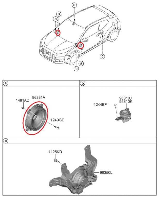 2019-21 Hyundai Veloster Front Right and Left Door Audio Speaker Set 96330-J30001