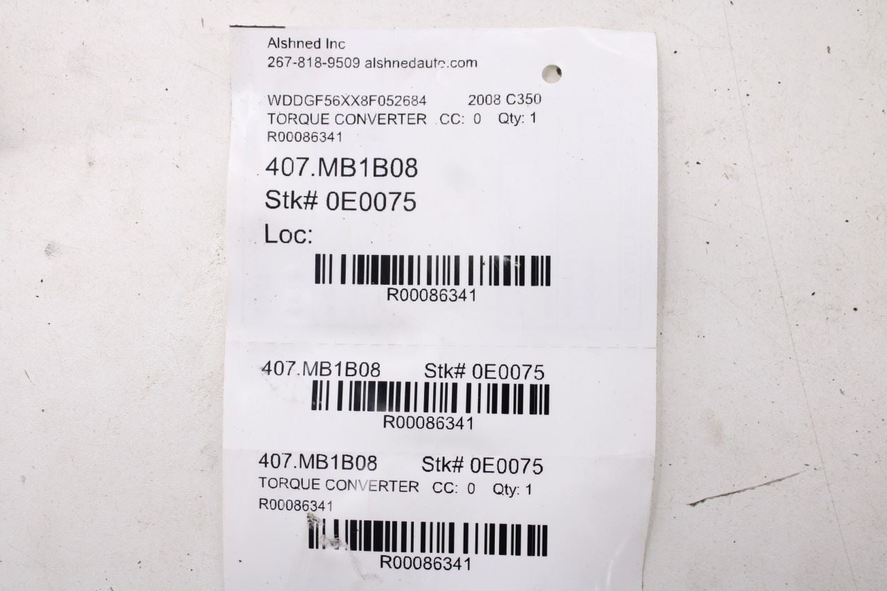 08-12 Mercedes-Benz C350 Sport 3.5L RWD Transmission Torque Converter 2212501802 - Alshned Auto Parts