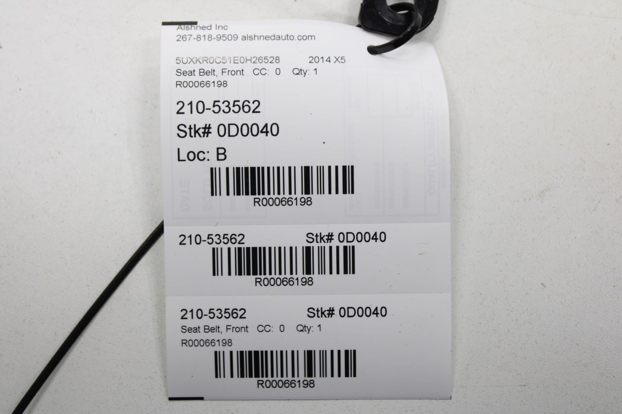 2014-18 BMW X5 xDrive35i Front Passenger Right Side Seat Belt Buckle 72117297131 - Alshned Auto Parts